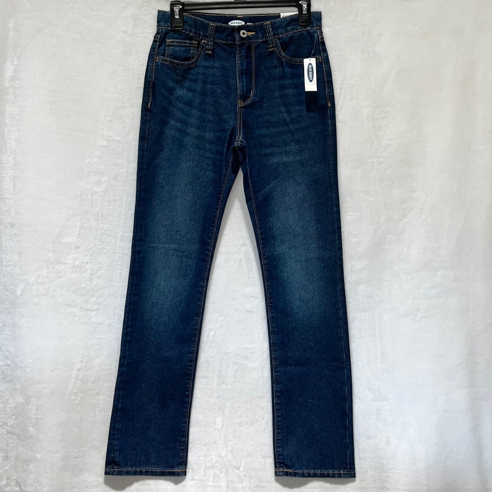 Boys Old Navy Dark Wash Denim Skinny Jeans, Size 14